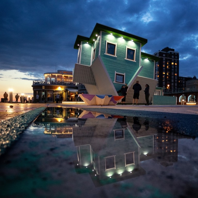 Upside down house in Brighton, East Sussex, England.