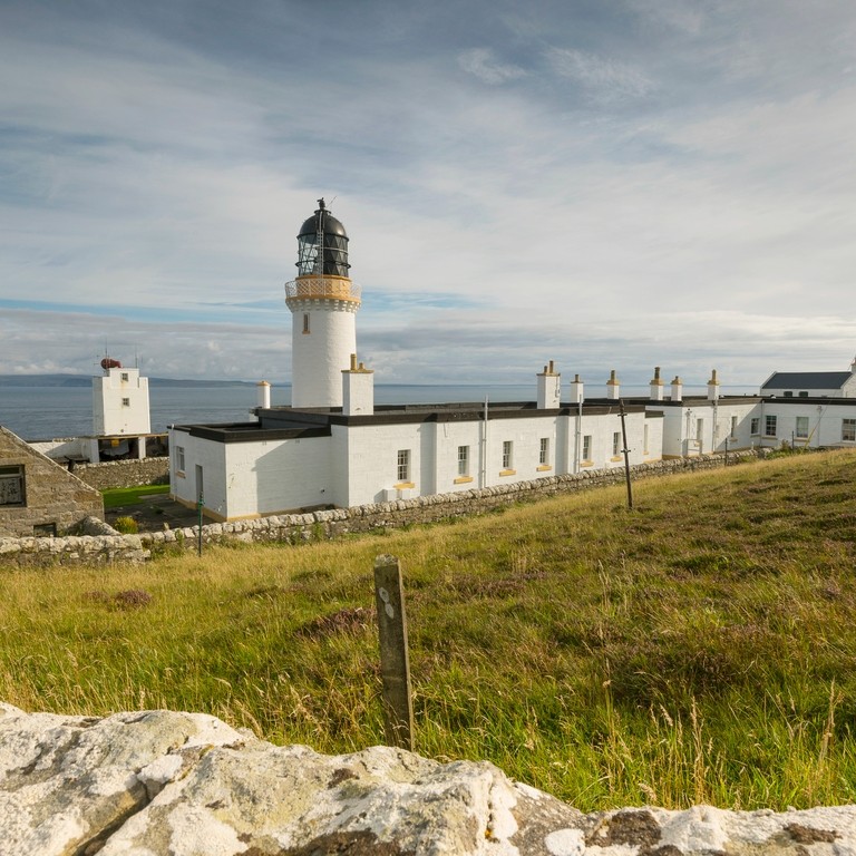 Dunnet Head Lighthouse is an active lighthouse that stands a cliff in Caithness, North Highlands