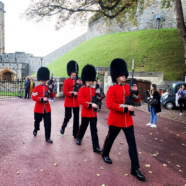 Marching outside Windsor Castle