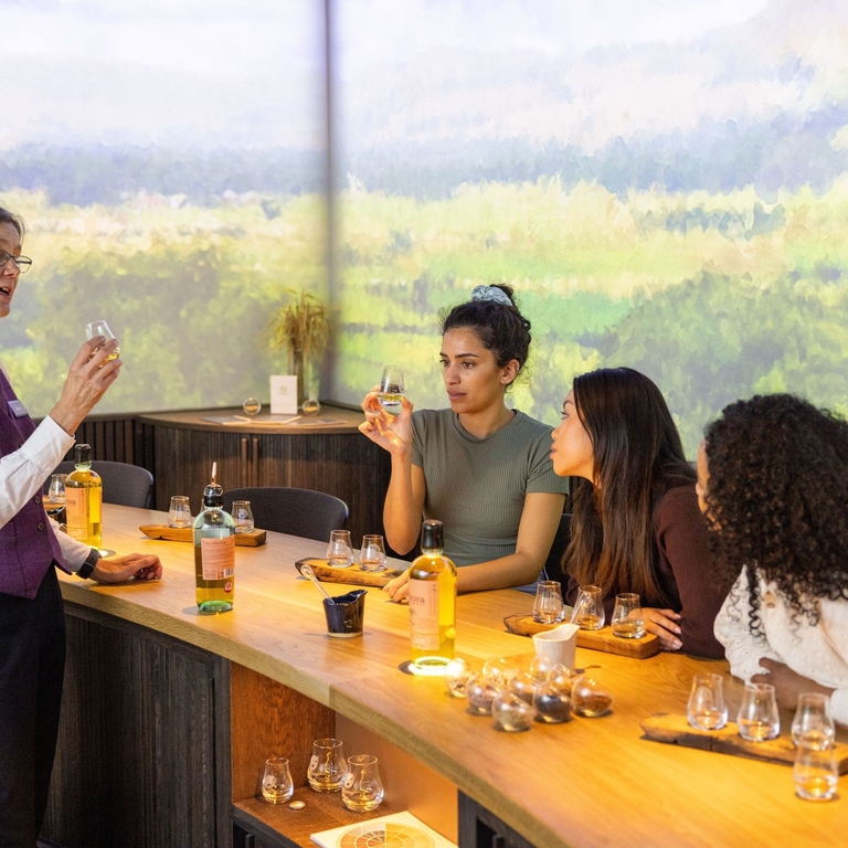 A tasting session at Ad Gefrin Whisky Distillery