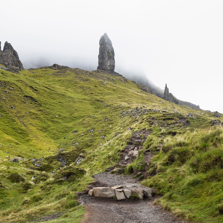 A path leading up to the Old Man of Storr, Scotland