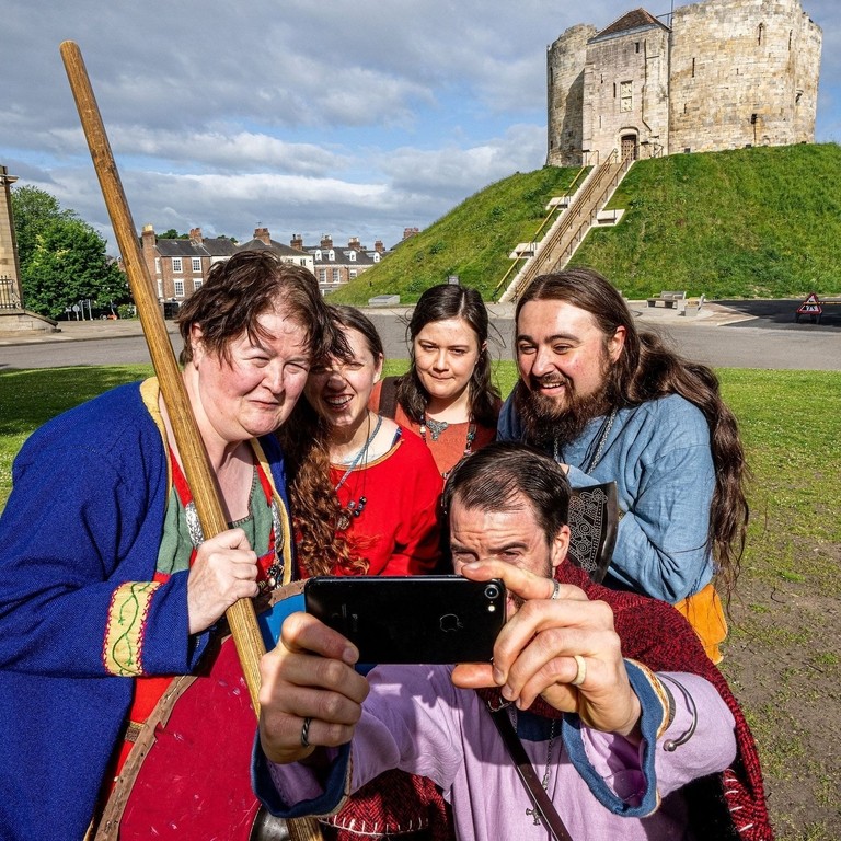 A group of people at Jorvik Viking Festival, York