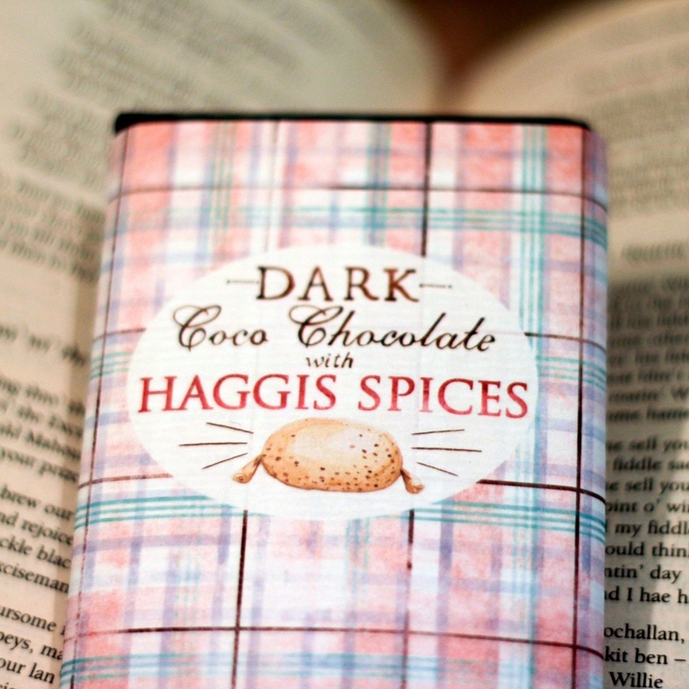Dark chocolate with haggis spices