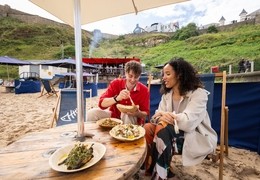 Guests tuck into fresh grilled seafood at Rileys Fish Shack, Tynemouth