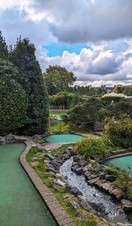 A series of mini golf holes as part of Victoria Falls Adventure Golf Course