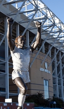 Billy Bremner Sculpture outside the East Stand at Elland Road, home of Leeds United Football Club