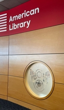 The doors to the American Library in Norwich