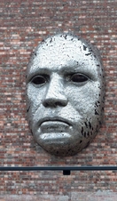 An art piece on the wall of Lincoln Drill, an art community centre in Lincoln