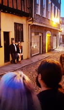 A group on a ghost walk tour of Norwich