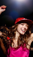 A woman dancing on a night out