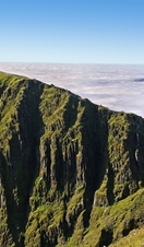 Snowdon Mountain Railway, the final ridge with clouds in the background
