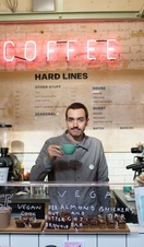 Coffee stall inside Cardiff Central Market in Cardiff, Wales