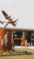 An outdoor sculpture at the International Bomber Command Centre in Lincoln