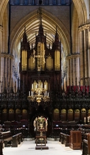 A view of the central area inside Lincoln Cathedral