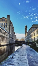 A view along the canal in Saltaire, Yorkshire