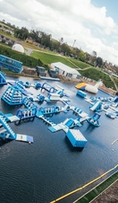 Aerial view of Lets Go Hydro Water Park, Carryduff, Belfast 