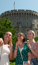 Visitors with ice cream, Windsor Castle