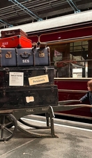 Child in front of a display at the National Railway Museum in York