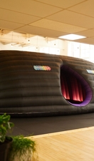 A hot pod yoga pod in Leicester, designed for hot yoga sessions