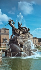 The outdoor water fountain at Holkham Hall