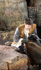 An actor putting on a performance at Nottingham City of Caves.