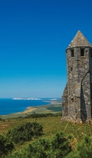 Medieval tower next to the ocean