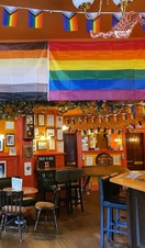 A series of pride and LGTBQ+ flags on display at the Regent Bar in Edinburgh