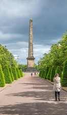 Path leading to Nelson's Monument in Glasgow Green, Scotland.