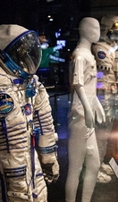 Spacesuits on display at the National Space Centre in Leicester