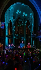 DJs at a silent disco at Bradford Cathedral