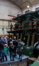 A historic boat engine on display at Kelvin Island Museum in Sheffield