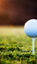 Close up shot of a golf ball on a tee