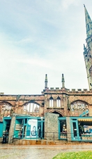 An exterior shot of Coventry Cathedral.