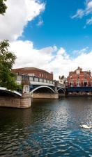 A view of Eton Bridge, crossing the River Thames in Windsor