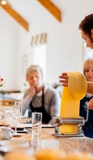 A teacher running a class at Philleigh Way Cornish Cookery School