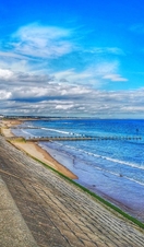 View of Aberdeen Beach Front, blue skies