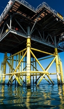 An offshore rig, used by Brighton Diver for fishing and diving trips