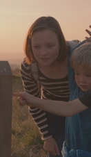 A mother and her two sons exploring the Dark Sky Discovery Trail in Exmoor Park