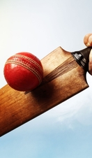Cricket,Batsman,Hitting,A,Ball,Shot,From,Below,Against,A