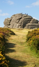 Visitors on top of Haytor rocks