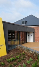 Entrance to museum showing a sign for The D-Day Story, Portsmouth