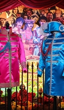 Colourful costumes inside a museum exhibit