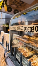 Woman out shopping in St Davids, Wales