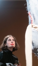 A performer on stage at Chapter Arts Centre in Cardiff, Wales