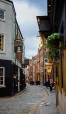Main shopping street of a cute English Town