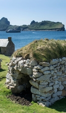 A cleit (store) on the abandoned island of St Kilda, Outer Hebrides, Scotland