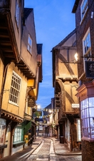 The Shambles in York at night