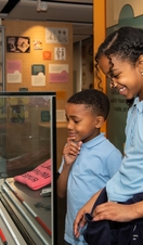 Children looking at an exhibit in Thackray Museum of Medicine, Leeds