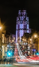 A nightime view of Park Street in Bristol