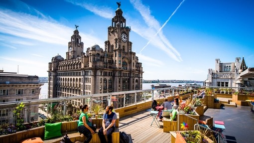 Rooftop of Oh me oh my restaurant in Liverpool